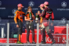 GP MIAMI, The podium: Louise McEwen (GBR) McLaren Chief Marketing Officer; Lando Norris (GBR) McLaren, second; Oscar Piastri (AUS) McLaren, vincitore; George Russell (GBR) Mercedes AMG F1, third.

04.05.2025. Formula 1 World Championship, Rd 6, Miami Grand Prix, Miami, Florida, USA, Gara Day.

- www.xpbimages.com, EMail: requests@xpbimages.com © Copyright: Moy / XPB Images