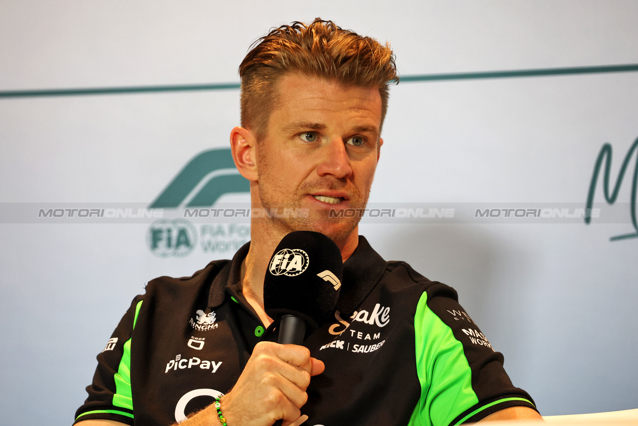 GP MIAMI, Nico Hulkenberg (GER) Sauber in the FIA Press Conference.

01.05.2025. Formula 1 World Championship, Rd 6, Miami Grand Prix, Miami, Florida, USA, Preparation Day.

- www.xpbimages.com, EMail: requests@xpbimages.com © Copyright: Bearne / XPB Images