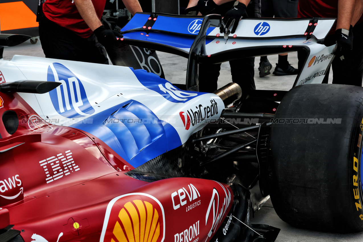 GP MIAMI, Ferrari SF-25 engine cover e livery detail.

01.05.2025. Formula 1 World Championship, Rd 6, Miami Grand Prix, Miami, Florida, USA, Preparation Day.

- www.xpbimages.com, EMail: requests@xpbimages.com © Copyright: Batchelor / XPB Images