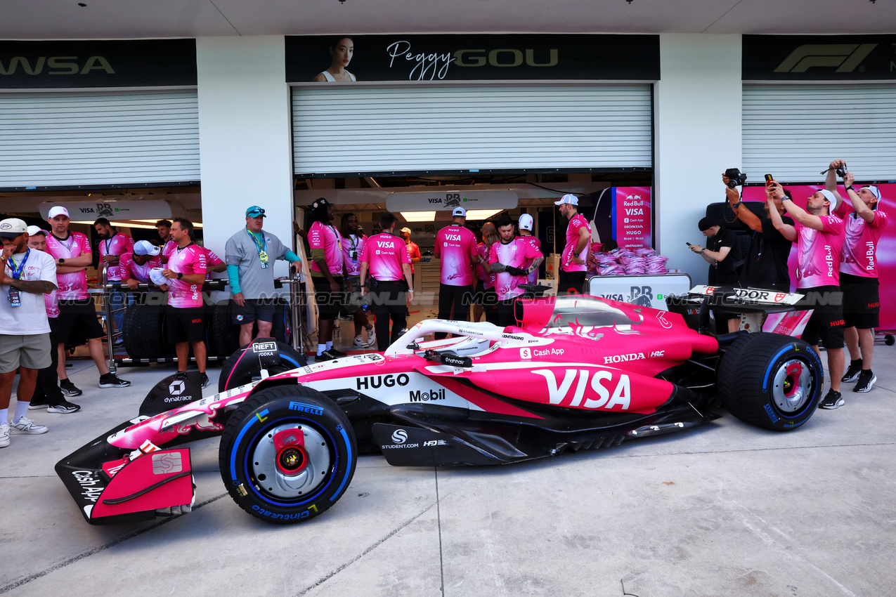 GP MIAMI, Racing Bulls VCARB 02 - Miami livery.

01.05.2025. Formula 1 World Championship, Rd 6, Miami Grand Prix, Miami, Florida, USA, Preparation Day.

- www.xpbimages.com, EMail: requests@xpbimages.com © Copyright: Batchelor / XPB Images