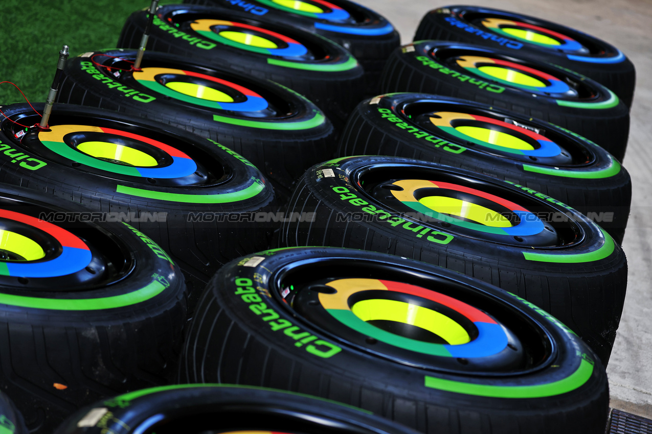 GP MIAMI, Pirelli tyres for McLaren in the paddock.

01.05.2025. Formula 1 World Championship, Rd 6, Miami Grand Prix, Miami, Florida, USA, Preparation Day.

- www.xpbimages.com, EMail: requests@xpbimages.com © Copyright: Moy / XPB Images