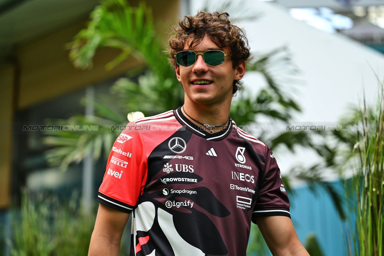 GP MIAMI, Andrea Kimi Antonelli (ITA) Mercedes AMG F1.

01.05.2025. Formula 1 World Championship, Rd 6, Miami Grand Prix, Miami, Florida, USA, Preparation Day.

- www.xpbimages.com, EMail: requests@xpbimages.com © Copyright: Price / XPB Images