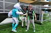 GP MIAMI, (L to R): T.D. (USA) Miami Dolphins Mascot with Gabriel Bortoleto (BRA) Sauber e Nico Hulkenberg (GER) Sauber.

01.05.2025. Formula 1 World Championship, Rd 6, Miami Grand Prix, Miami, Florida, USA, Preparation Day.

- www.xpbimages.com, EMail: requests@xpbimages.com © Copyright: Moy / XPB Images