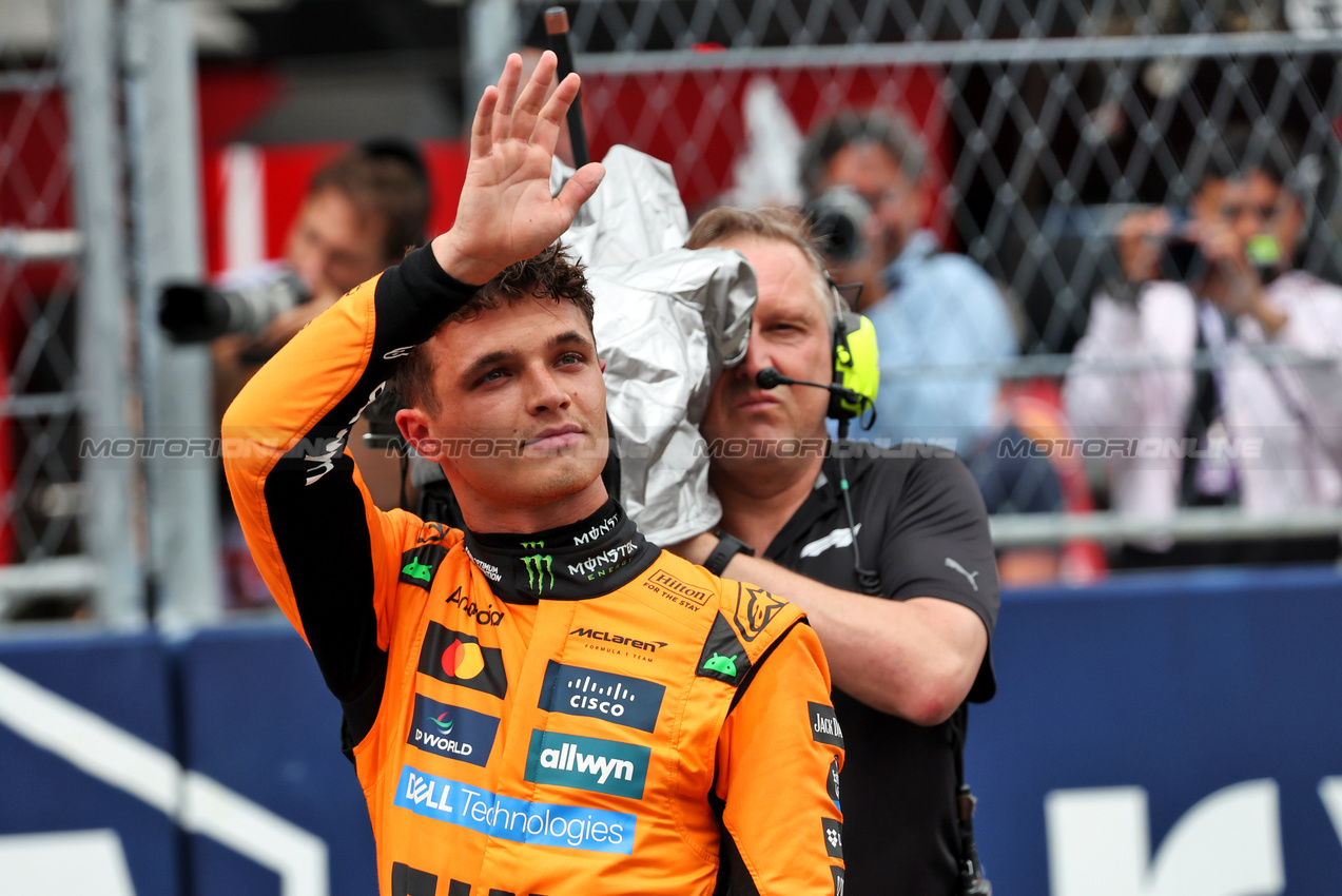 GP MIAMI, Gara winner Lando Norris (GBR) McLaren celebrates in Sprint parc ferme.

03.05.2025. Formula 1 World Championship, Rd 6, Miami Grand Prix, Miami, Florida, USA, Sprint e Qualifiche Day.

- www.xpbimages.com, EMail: requests@xpbimages.com © Copyright: Bearne / XPB Images