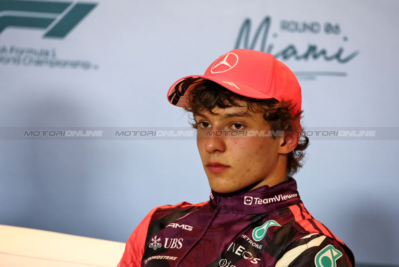 GP MIAMI, Andrea Kimi Antonelli (ITA) Mercedes AMG F1 in the post qualifying FIA Press Conference.

03.05.2025. Formula 1 World Championship, Rd 6, Miami Grand Prix, Miami, Florida, USA, Sprint e Qualifiche Day.

- www.xpbimages.com, EMail: requests@xpbimages.com © Copyright: Moy / XPB Images