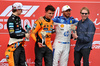 GP MIAMI, Sprint parc ferme top three (L to R): Oscar Piastri (AUS) McLaren, second; Lando Norris (GBR) McLaren, vincitore; Lewis Hamilton (GBR) Ferrari, third; Jerry Bruckheimer (USA) Film Producer.

03.05.2025. Formula 1 World Championship, Rd 6, Miami Grand Prix, Miami, Florida, USA, Sprint e Qualifiche Day.

- www.xpbimages.com, EMail: requests@xpbimages.com © Copyright: Moy / XPB Images