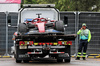 GP MIAMI, The Ferrari SF-25 of Charles Leclerc (MON) Ferrari on the back of a truck after he crashed heading to the grid for Sprint.

03.05.2025. Formula 1 World Championship, Rd 6, Miami Grand Prix, Miami, Florida, USA, Sprint e Qualifiche Day.

- www.xpbimages.com, EMail: requests@xpbimages.com © Copyright: Charniaux / XPB Images