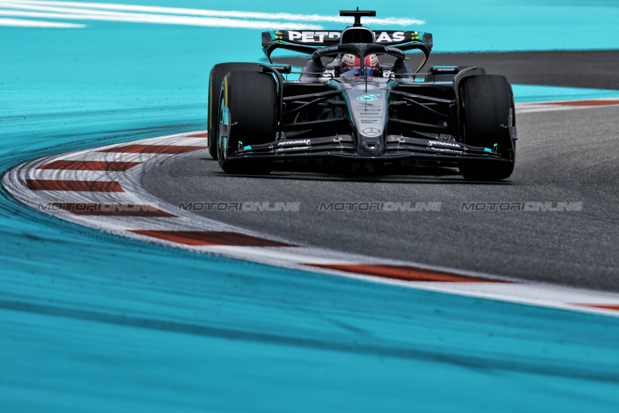 GP MIAMI, George Russell (GBR) Mercedes AMG F1 W16.

02.05.2025. Formula 1 World Championship, Rd 6, Miami Grand Prix, Miami, Florida, USA, Sprint Qualifiche Day.

- www.xpbimages.com, EMail: requests@xpbimages.com © Copyright: Bearne / XPB Images