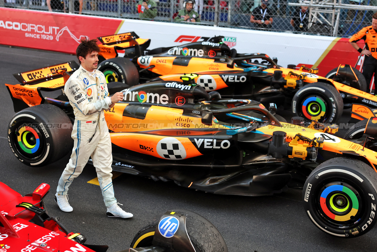 GP MONACO, Charles Leclerc (MON) Ferrari in parc ferme.

25.05.2025. Formula 1 World Championship, Rd 8, Monaco Grand Prix, Monte Carlo, Monaco, Gara Day.

- www.xpbimages.com, EMail: requests@xpbimages.com © Copyright: Bearne / XPB Images