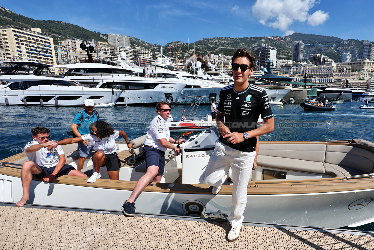 GP MONACO, George Russell (GBR) Mercedes AMG F1.

25.05.2025. Formula 1 World Championship, Rd 8, Monaco Grand Prix, Monte Carlo, Monaco, Gara Day.

- www.xpbimages.com, EMail: requests@xpbimages.com © Copyright: Moy / XPB Images