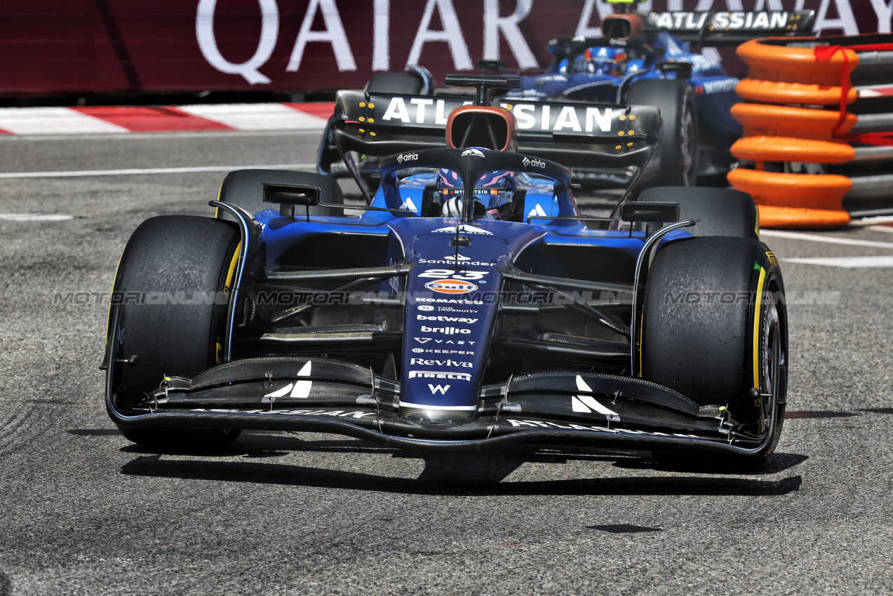 GP MONACO, Alexander Albon (THA) Atlassian Williams Racing FW47.

25.05.2025. Formula 1 World Championship, Rd 8, Monaco Grand Prix, Monte Carlo, Monaco, Gara Day.

- www.xpbimages.com, EMail: requests@xpbimages.com © Copyright: Bearne / XPB Images
