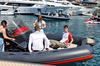 GP MONACO, Oliver Bearman (GBR) Haas F1 Team on a boat in the harbour.

25.05.2025. Formula 1 World Championship, Rd 8, Monaco Grand Prix, Monte Carlo, Monaco, Gara Day.

- www.xpbimages.com, EMail: requests@xpbimages.com © Copyright: Moy / XPB Images