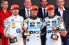 GP MONACO, The podium (L to R): Charles Leclerc (MON) Ferrari, second; Lando Norris (GBR) McLaren, vincitore; Oscar Piastri (AUS) McLaren, third.

25.05.2025. Formula 1 World Championship, Rd 8, Monaco Grand Prix, Monte Carlo, Monaco, Gara Day.

- www.xpbimages.com, EMail: requests@xpbimages.com © Copyright: Batchelor / XPB Images