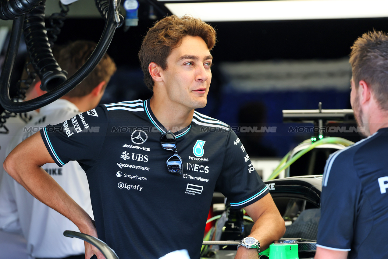 GP MONACO, George Russell (GBR) Mercedes AMG F1.

22.05.2025. Formula 1 World Championship, Rd 8, Monaco Grand Prix, Monte Carlo, Monaco, Preparation Day.

- www.xpbimages.com, EMail: requests@xpbimages.com © Copyright: Batchelor / XPB Images