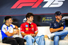 GP MONACO, (L to R): Isack Hadjar (FRA) Racing Bulls; Charles Leclerc (MON) Ferrari; e Pierre Gasly (FRA) Alpine F1 Team, in the FIA Press Conference.

22.05.2025. Formula 1 World Championship, Rd 8, Monaco Grand Prix, Monte Carlo, Monaco, Preparation Day.

- www.xpbimages.com, EMail: requests@xpbimages.com © Copyright: Bearne / XPB Images