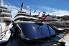 GP MONACO, Faith - the boat of Lance Stroll (CDN) Aston Martin F1, in the Monaco Harbour.

22.05.2025. Formula 1 World Championship, Rd 8, Monaco Grand Prix, Monte Carlo, Monaco, Preparation Day.

- www.xpbimages.com, EMail: requests@xpbimages.com © Copyright: Moy / XPB Images