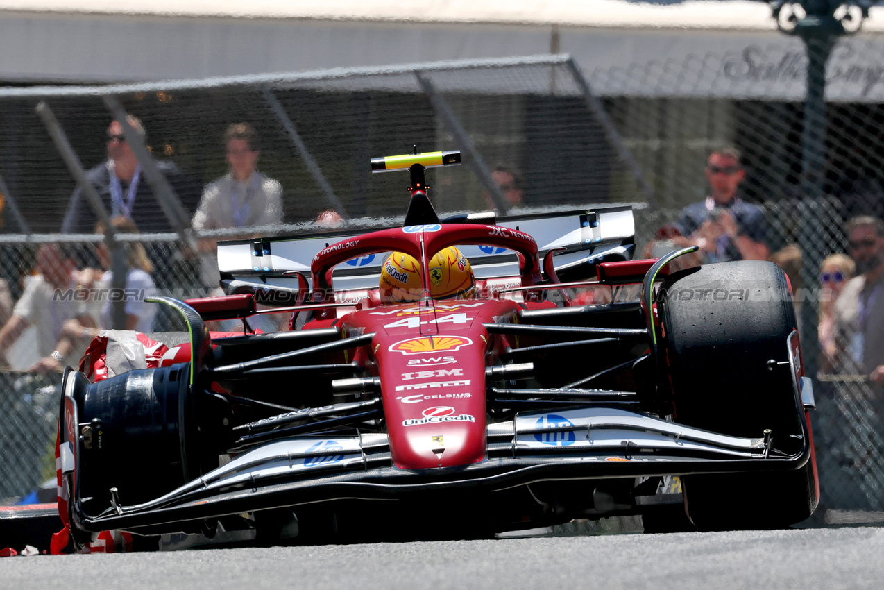 GP MONACO, Lewis Hamilton (GBR) Ferrari SF-25 crashed in the third practice session.

24.05.2025. Formula 1 World Championship, Rd 8, Monaco Grand Prix, Monte Carlo, Monaco, Qualifiche Day.

 - www.xpbimages.com, EMail: requests@xpbimages.com © Copyright: Coates / XPB Images