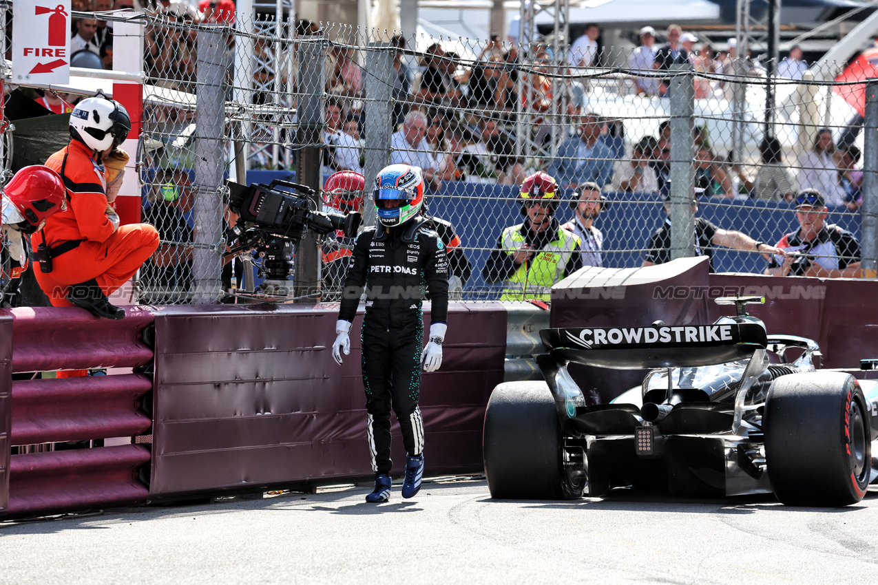 GP MONACO, Andrea Kimi Antonelli (ITA) Mercedes AMG F1 W16 crashed out of qualifying. 

24.05.2025. Formula 1 World Championship, Rd 8, Monaco Grand Prix, Monte Carlo, Monaco, Qualifiche Day.

- www.xpbimages.com, EMail: requests@xpbimages.com © Copyright: Moy / XPB Images