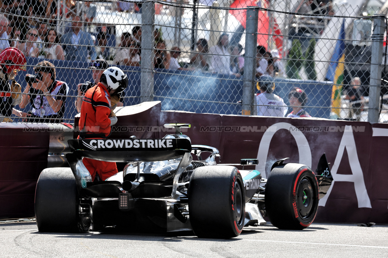 GP MONACO, Andrea Kimi Antonelli (ITA) Mercedes AMG F1 W16 crashed out of qualifying. 

24.05.2025. Formula 1 World Championship, Rd 8, Monaco Grand Prix, Monte Carlo, Monaco, Qualifiche Day.

- www.xpbimages.com, EMail: requests@xpbimages.com © Copyright: Moy / XPB Images