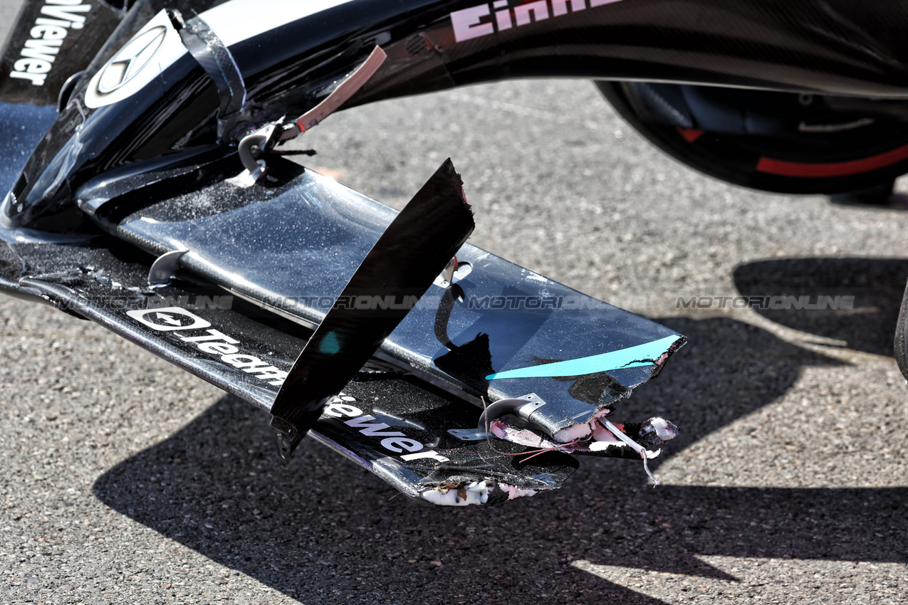 GP MONACO, Andrea Kimi Antonelli (ITA) Mercedes AMG F1 W16 crashed out of qualifying - damaged front wing.

24.05.2025. Formula 1 World Championship, Rd 8, Monaco Grand Prix, Monte Carlo, Monaco, Qualifiche Day.

- www.xpbimages.com, EMail: requests@xpbimages.com © Copyright: Moy / XPB Images