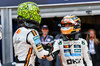 GP MONACO, Lando Norris (GBR) McLaren celebrates his pole position in qualifying parc ferme with third placed team mate Oscar Piastri (AUS) McLaren.

24.05.2025. Formula 1 World Championship, Rd 8, Monaco Grand Prix, Monte Carlo, Monaco, Qualifiche Day.

- www.xpbimages.com, EMail: requests@xpbimages.com © Copyright: Batchelor / XPB Images