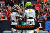GP MONACO, Lando Norris (GBR) McLaren MCL39 (Right) celebrates his pole position in qualifying parc ferme with second placed team mate Oscar Piastri (AUS) McLaren.

24.05.2025. Formula 1 World Championship, Rd 8, Monaco Grand Prix, Monte Carlo, Monaco, Qualifiche Day.

- www.xpbimages.com, EMail: requests@xpbimages.com © Copyright: Charniaux / XPB Images