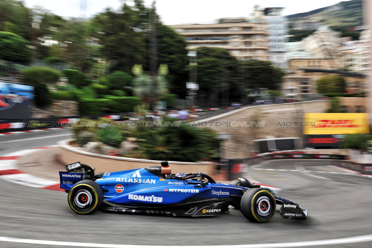GP MONACO, Alexander Albon (THA) Atlassian Williams Racing FW47.

23.05.2025. Formula 1 World Championship, Rd 8, Monaco Grand Prix, Monte Carlo, Monaco, Practice Day.

- www.xpbimages.com, EMail: requests@xpbimages.com © Copyright: Bearne / XPB Images