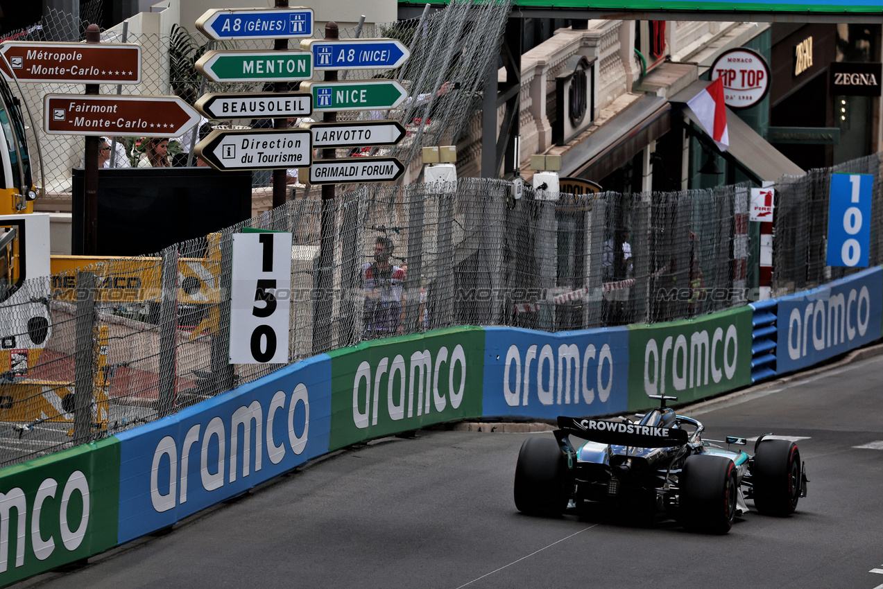 GP MONACO, George Russell (GBR) Mercedes AMG F1 W16.

23.05.2025. Formula 1 World Championship, Rd 8, Monaco Grand Prix, Monte Carlo, Monaco, Practice Day.

- www.xpbimages.com, EMail: requests@xpbimages.com © Copyright: Moy / XPB Images