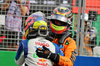 GP OLANDA, Gara winner Oscar Piastri (AUS) McLaren celebrates with third placed Isack Hadjar (FRA) Racing Bulls in parc ferme.

31.08.2025. Formula 1 World Championship, Rd 15, Dutch Grand Prix, Zandvoort, Netherlands, Gara Day.

- www.xpbimages.com, EMail: requests@xpbimages.com © Copyright: Moy / XPB Images