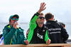 GP OLANDA, (L to R): Fernando Alonso (ESP) Aston Martin F1 Team with Nico Hulkenberg (GER) Sauber on the drivers' parade.

31.08.2025. Formula 1 World Championship, Rd 15, Dutch Grand Prix, Zandvoort, Netherlands, Gara Day.

- www.xpbimages.com, EMail: requests@xpbimages.com © Copyright: Batchelor / XPB Images