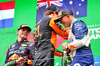 GP OLANDA, (L to R): Max Verstappen (NLD) Red Bull Racing celebrates his second position on the podium with vincitore Oscar Piastri (AUS) McLaren e Isack Hadjar (FRA) Racing Bulls.

31.08.2025. Formula 1 World Championship, Rd 15, Dutch Grand Prix, Zandvoort, Netherlands, Gara Day.

- www.xpbimages.com, EMail: requests@xpbimages.com © Copyright: Batchelor / XPB Images