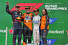 GP OLANDA, The podium (L to R): Max Verstappen (NLD) Red Bull Racing, second; Oscar Piastri (AUS) McLaren, vincitore; Isack Hadjar (FRA) Racing Bulls, third; Laura Bowden (GBR) McLaren Chief Financial Officer.

31.08.2025. Formula 1 World Championship, Rd 15, Dutch Grand Prix, Zandvoort, Netherlands, Gara Day.

- www.xpbimages.com, EMail: requests@xpbimages.com © Copyright: Bearne / XPB Images