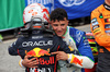 GP OLANDA, Isack Hadjar (FRA) Racing Bulls celebrates his third position in parc ferme with Yuki Tsunoda (JPN) Red Bull Racing.

31.08.2025. Formula 1 World Championship, Rd 15, Dutch Grand Prix, Zandvoort, Netherlands, Gara Day.

- www.xpbimages.com, EMail: requests@xpbimages.com © Copyright: Bearne / XPB Images