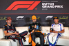 GP OLANDA, (L to R): Max Verstappen (NLD) Red Bull Racing; Oscar Piastri (AUS) McLaren; e Isack Hadjar (FRA) Racing Bulls, in the post race FIA Press Conference.

31.08.2025. Formula 1 World Championship, Rd 15, Dutch Grand Prix, Zandvoort, Netherlands, Gara Day.

- www.xpbimages.com, EMail: requests@xpbimages.com © Copyright: Bearne / XPB Images