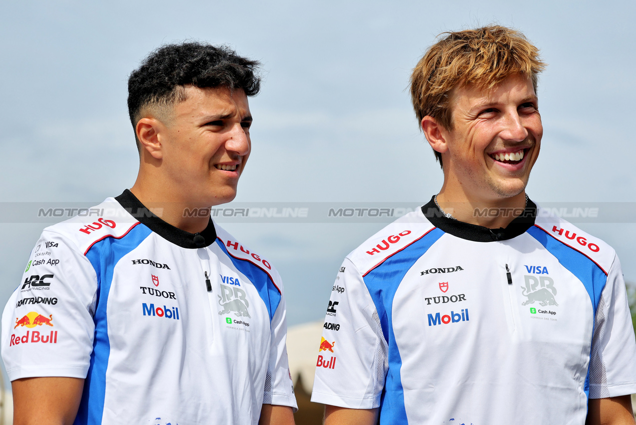 GP OLANDA, (L to R): Isack Hadjar (FRA) Racing Bulls e Liam Lawson (NZL) Racing Bulls.

28.08.2025. Formula 1 World Championship, Rd 15, Dutch Grand Prix, Zandvoort, Netherlands, Preparation Day.

- www.xpbimages.com, EMail: requests@xpbimages.com © Copyright: Moy / XPB Images