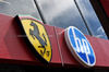 GP OLANDA, Ferrari e HP logo covered in raindrops on the motorhome in the paddock.

28.08.2025. Formula 1 World Championship, Rd 15, Dutch Grand Prix, Zandvoort, Netherlands, Preparation Day.

- www.xpbimages.com, EMail: requests@xpbimages.com © Copyright: Moy / XPB Images