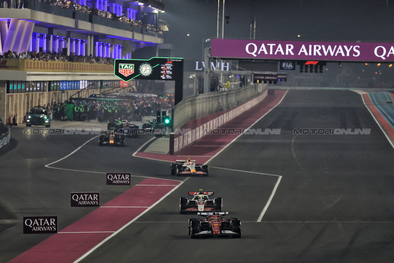 GP QATAR, Charles Leclerc (MON) Ferrari SF-25 leaves the pits.

30.11.2025. Formula 1 World Championship, Rd 23, Qatar Grand Prix, Doha, Qatar, Gara Day.

- www.xpbimages.com, EMail: requests@xpbimages.com © Copyright: Moy / XPB Images
