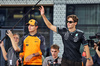 GP QATAR, (L to R): Lando Norris (GBR) McLaren e George Russell (GBR) Mercedes AMG F1 on the drivers' parade.
30.11.2025. Formula 1 World Championship, Rd 23, Qatar Grand Prix, Doha, Qatar, Gara Day.
- www.xpbimages.com, EMail: requests@xpbimages.com © Copyright: Charniaux / XPB Images