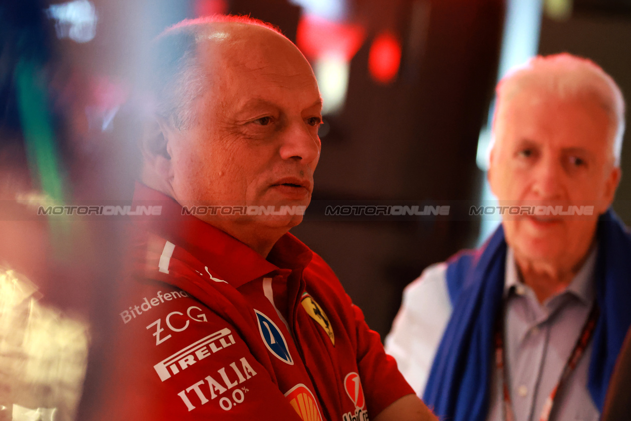 GP QATAR, Frederic Vasseur (FRA) Ferrari Team Principal with Piero Ferrari (ITA) Ferrari Vice-President.

27.11.2025. Formula 1 World Championship, Rd 23, Qatar Grand Prix, Doha, Qatar, Preparation Day.

- www.xpbimages.com, EMail: requests@xpbimages.com © Copyright: Moy / XPB Images