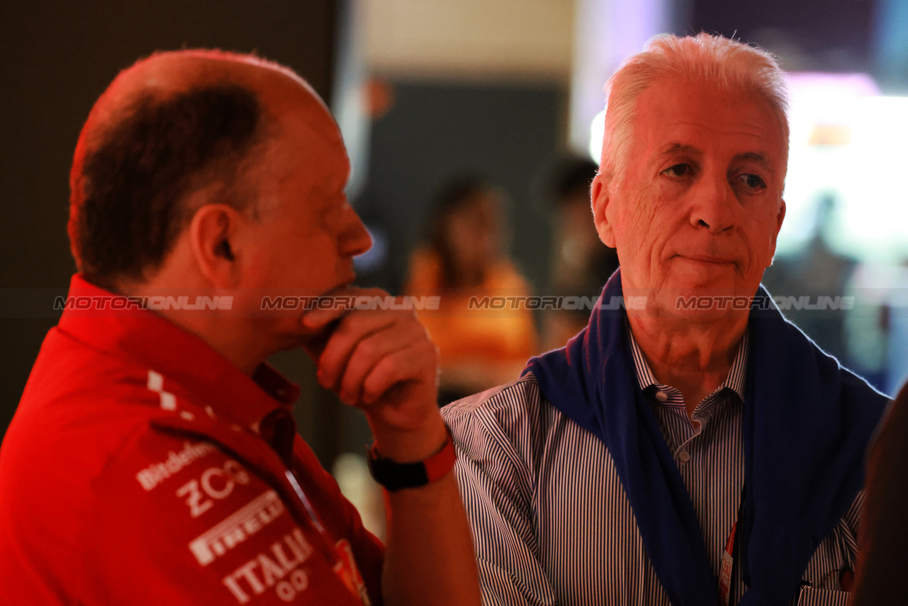 GP QATAR, Piero Ferrari (ITA) Ferrari Vice-President with Frederic Vasseur (FRA) Ferrari Team Principal.

27.11.2025. Formula 1 World Championship, Rd 23, Qatar Grand Prix, Doha, Qatar, Preparation Day.

- www.xpbimages.com, EMail: requests@xpbimages.com © Copyright: Moy / XPB Images