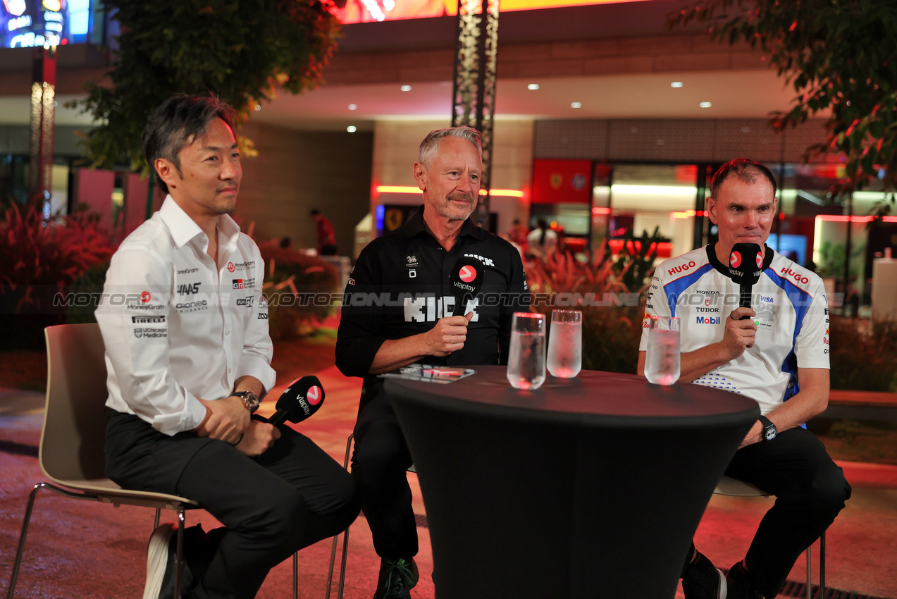 GP QATAR, (L to R): Ayao Komatsu (JPN) Haas F1 Team Principal with Jonathan Wheatley (GBR) Sauber Team Principal e Alan Permane (GBR) Racing Bulls Team Principal.

27.11.2025. Formula 1 World Championship, Rd 23, Qatar Grand Prix, Doha, Qatar, Preparation Day.

- www.xpbimages.com, EMail: requests@xpbimages.com © Copyright: Moy / XPB Images