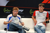 GP QATAR, (L to R): Liam Lawson (NZL) Racing Bulls e Oliver Bearman (GBR) Haas F1 Team in the FIA Press Conference.
27.11.2025. Formula 1 World Championship, Rd 23, Qatar Grand Prix, Doha, Qatar, Preparation Day.
- www.xpbimages.com, EMail: requests@xpbimages.com © Copyright: Moy / XPB Images