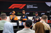 GP QATAR, (L to R): Lando Norris (GBR) McLaren; Oscar Piastri (AUS) McLaren; e Max Verstappen (NLD) Red Bull Racing, in the post qualifying FIA Press Conference.

29.11.2025. Formula 1 World Championship, Rd 23, Qatar Grand Prix, Doha, Qatar, Sprint e Qualifiche Day.

- www.xpbimages.com, EMail: requests@xpbimages.com © Copyright: Moy / XPB Images