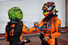 GP QATAR, (L to R): Third placed Lando Norris (GBR) McLaren in Sprint qualifying parc ferme with pole sitter Oscar Piastri (AUS) McLaren.

28.11.2025 Formula 1 World Championship, Rd 23, Qatar Grand Prix, Doha, Qatar, Sprint Qualifiche Day.

- www.xpbimages.com, EMail: requests@xpbimages.com © Copyright: Batchelor / XPB Images