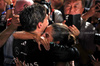GP SINGAPORE, Gara winner George Russell (GBR) Mercedes AMG F1 celebrates in parc ferme with Domenica Carmen Montero Mundt.

05.10.2025. Formula 1 World Championship, Rd 18, Singapore Grand Prix, Marina Bay Street Circuit, Singapore, Gara Day.

 - www.xpbimages.com, EMail: requests@xpbimages.com © Copyright: Rew / XPB Images