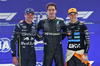 GP SINGAPORE, Qualifiche top three in parc ferme (L to R): Max Verstappen (NLD) Red Bull Racing, second; George Russell (GBR) Mercedes AMG F1, pole position; Oscar Piastri (AUS) McLaren, third.

04.10.2025. Formula 1 World Championship, Rd 18, Singapore Grand Prix, Marina Bay Street Circuit, Singapore, Qualifiche Day.

- www.xpbimages.com, EMail: requests@xpbimages.com © Copyright: Batchelor / XPB Images