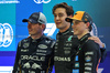GP SINGAPORE, Qualifiche top three in parc ferme (L to R): Max Verstappen (NLD) Red Bull Racing, second; George Russell (GBR) Mercedes AMG F1, pole position; Oscar Piastri (AUS) McLaren, third.

04.10.2025. Formula 1 World Championship, Rd 18, Singapore Grand Prix, Marina Bay Street Circuit, Singapore, Qualifiche Day.

 - www.xpbimages.com, EMail: requests@xpbimages.com © Copyright: Rew / XPB Images