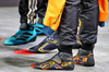 GP SINGAPORE, Racing boots of Oscar Piastri (AUS) McLaren; Max Verstappen (NLD) Red Bull Racing; e George Russell (GBR) Mercedes AMG F1, in qualifying parc ferme.

04.10.2025. Formula 1 World Championship, Rd 18, Singapore Grand Prix, Marina Bay Street Circuit, Singapore, Qualifiche Day.

- www.xpbimages.com, EMail: requests@xpbimages.com © Copyright: Charniaux / XPB Images