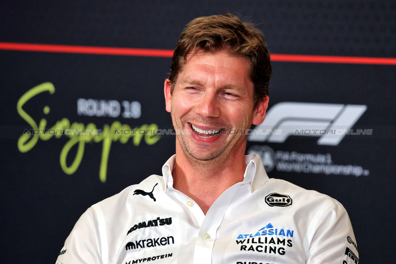GP SINGAPORE, James Vowles (GBR) Atlassian Williams Racing Team Principal in the FIA Press Conference.

03.10.2025. Formula 1 World Championship, Rd 18, Singapore Grand Prix, Marina Bay Street Circuit, Singapore, Practice Day.

- www.xpbimages.com, EMail: requests@xpbimages.com © Copyright: Charniaux / XPB Images