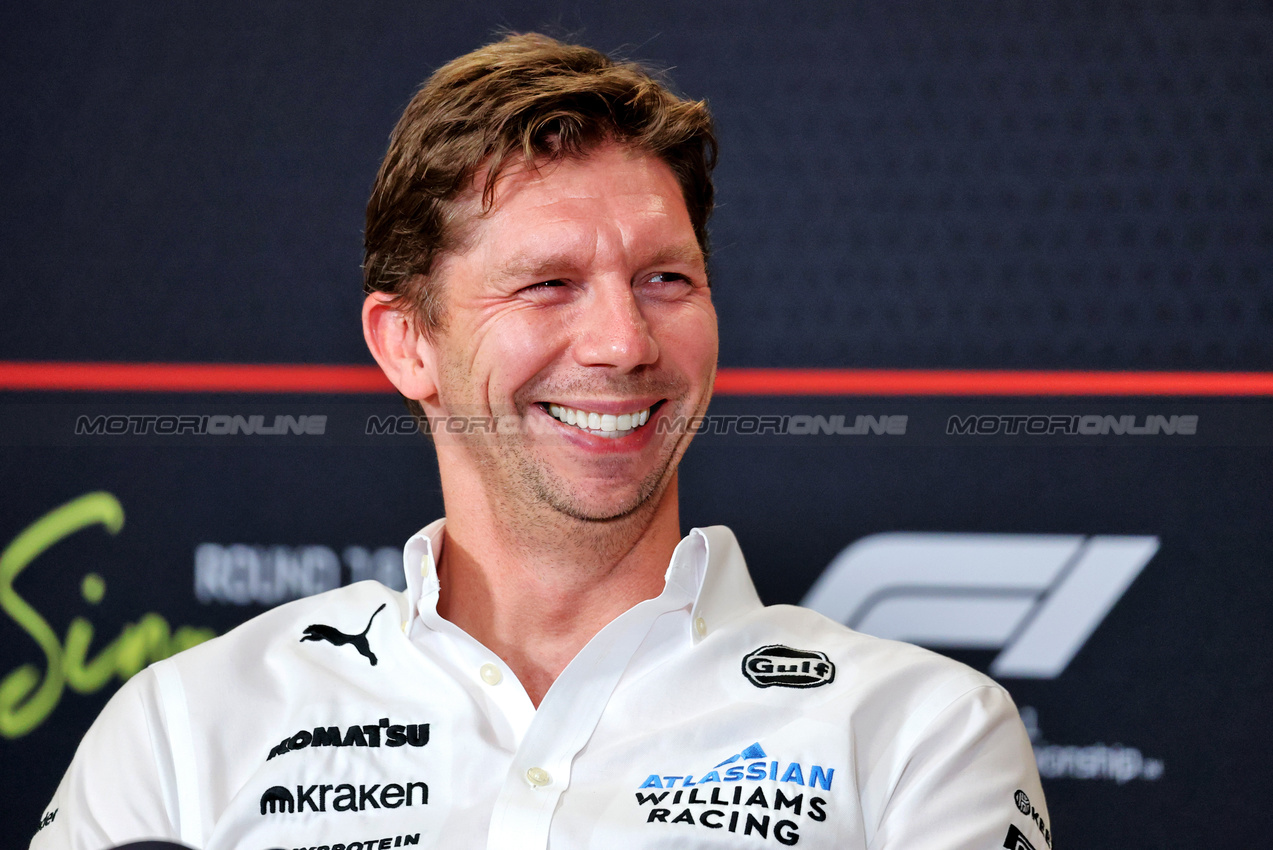 GP SINGAPORE, James Vowles (GBR) Atlassian Williams Racing Team Principal in the FIA Press Conference.

03.10.2025. Formula 1 World Championship, Rd 18, Singapore Grand Prix, Marina Bay Street Circuit, Singapore, Practice Day.

- www.xpbimages.com, EMail: requests@xpbimages.com © Copyright: Charniaux / XPB Images